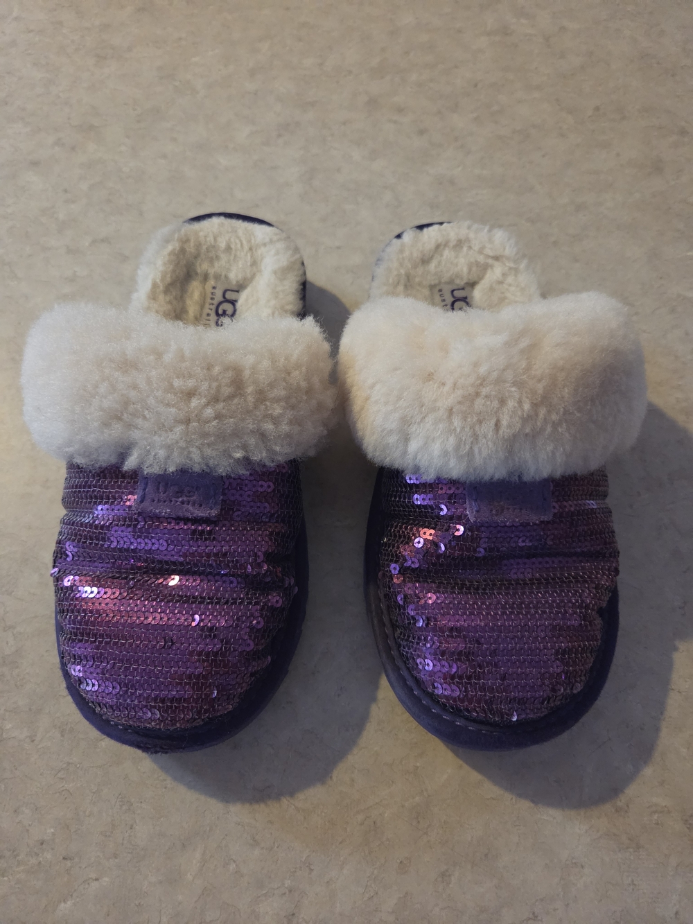 UGG Kids Purple Sequin Shearling Slip-On Clog